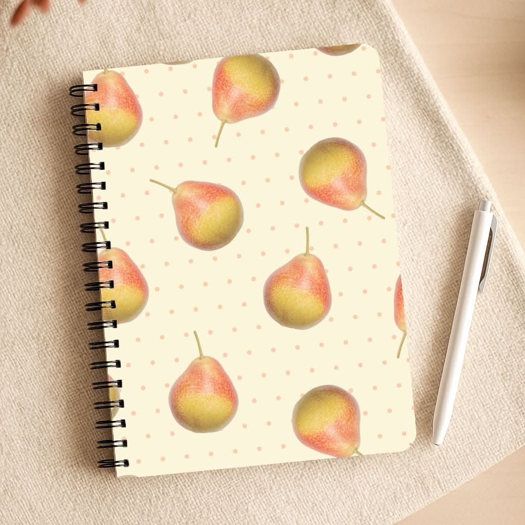 Pears And Polka Dots Pattern Notepad