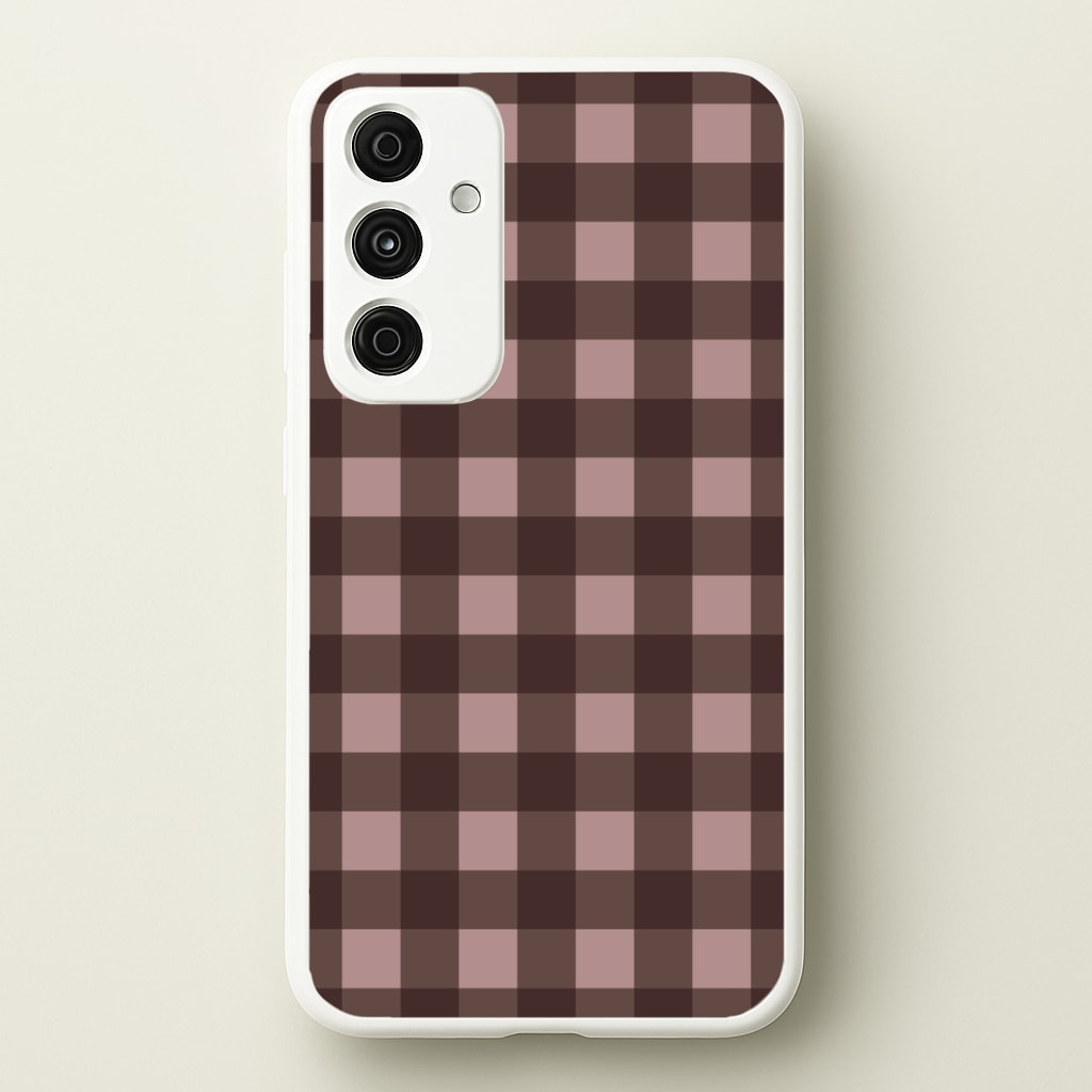 Chocolate Gingham Galaxy A55 Case