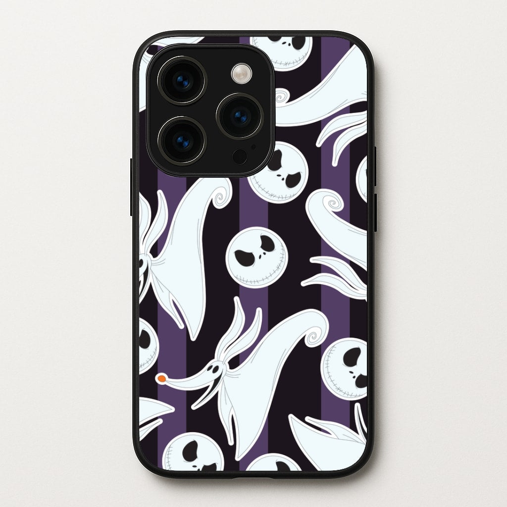 Skeleton Dog And Face Pattern iPhone 14 Pro Case