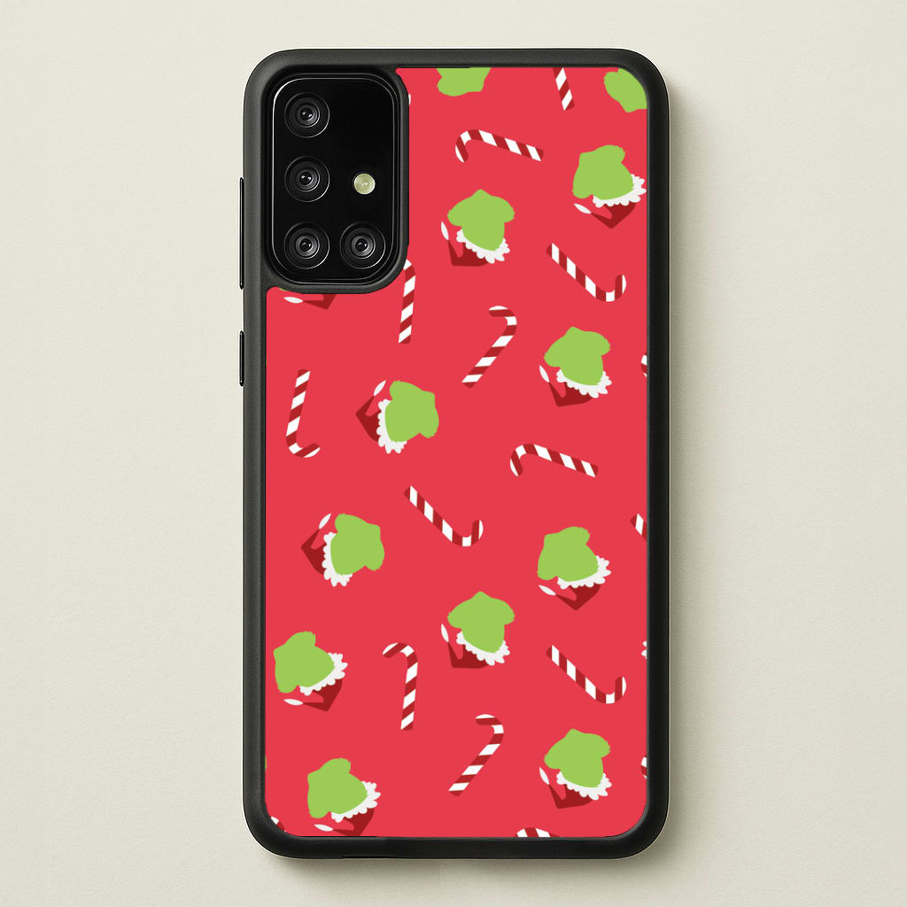 Green Creature And Candy Canes Pattern Galaxy A71 Case