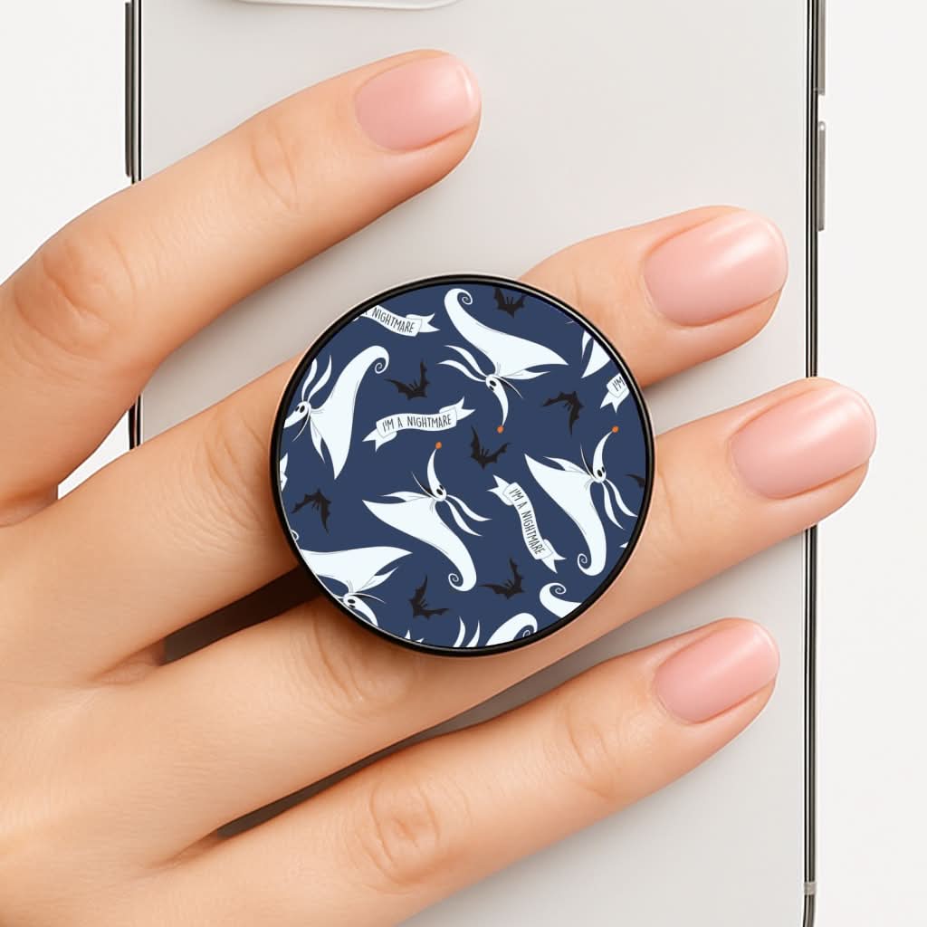 Skeleton Dog And Bats Pattern Phone Grip