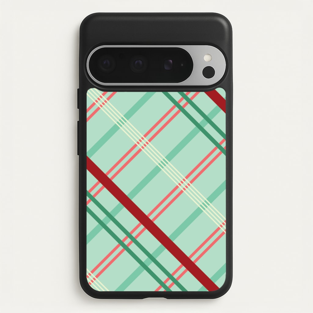 Pastel Tartan Christmas Pattern Google Pixel 9 Pro XL Case