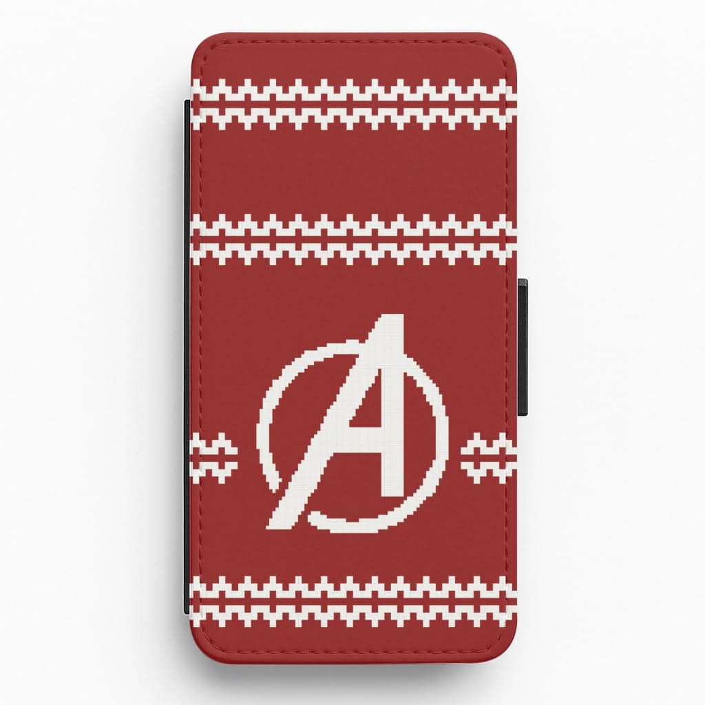 Superhero Team Red Christmas Jumper  Flip / Wallet Phone Case