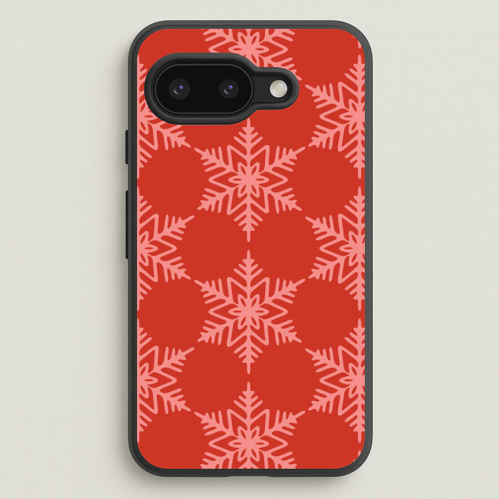 Red Giant Snowflakes Christmas Pattern Google Pixel 9a Case