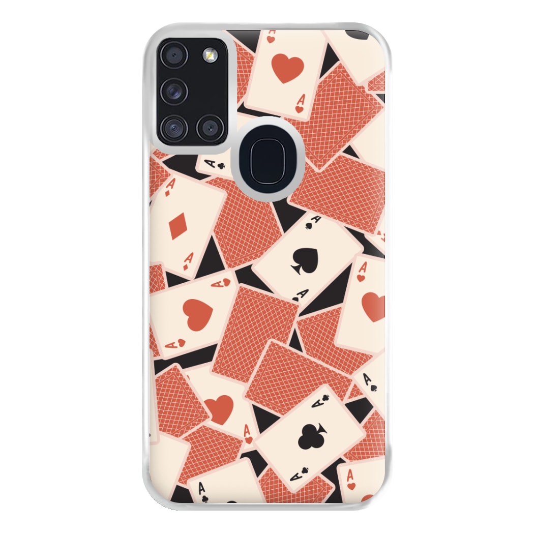 Playing Cards Collage Pattern Galaxy A21s Case