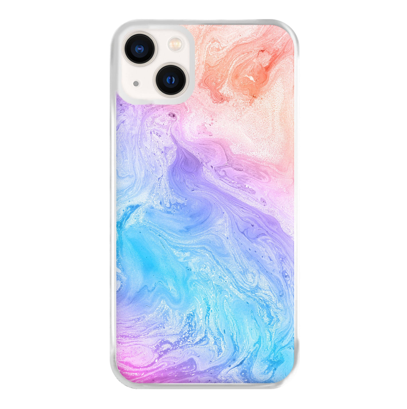 Blue and Peach Marble Phone Case