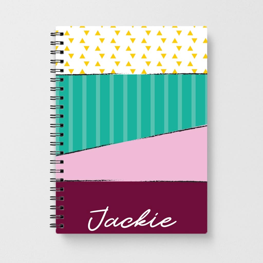 Geometric Patterns Personalised Name Notebook