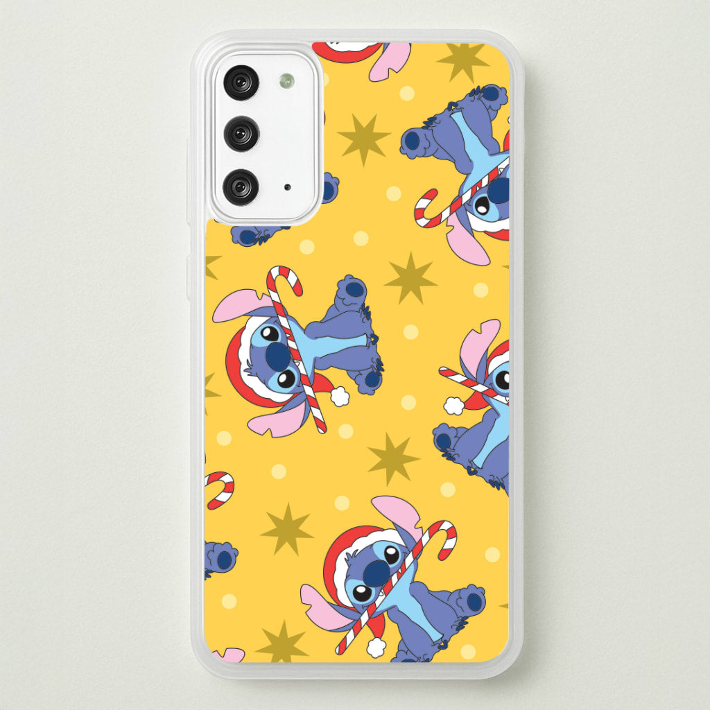 Cute Blue Alien Candycane Christmas Pattern Galaxy Note 20 Case