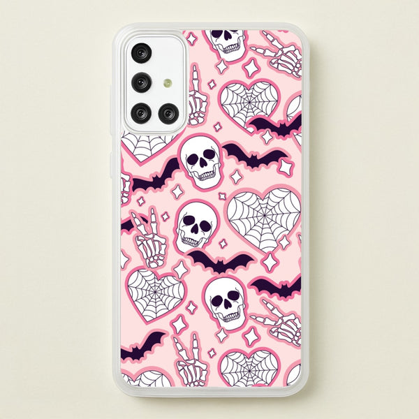 Cute Halloween Stickers Pattern Galaxy A71 Case