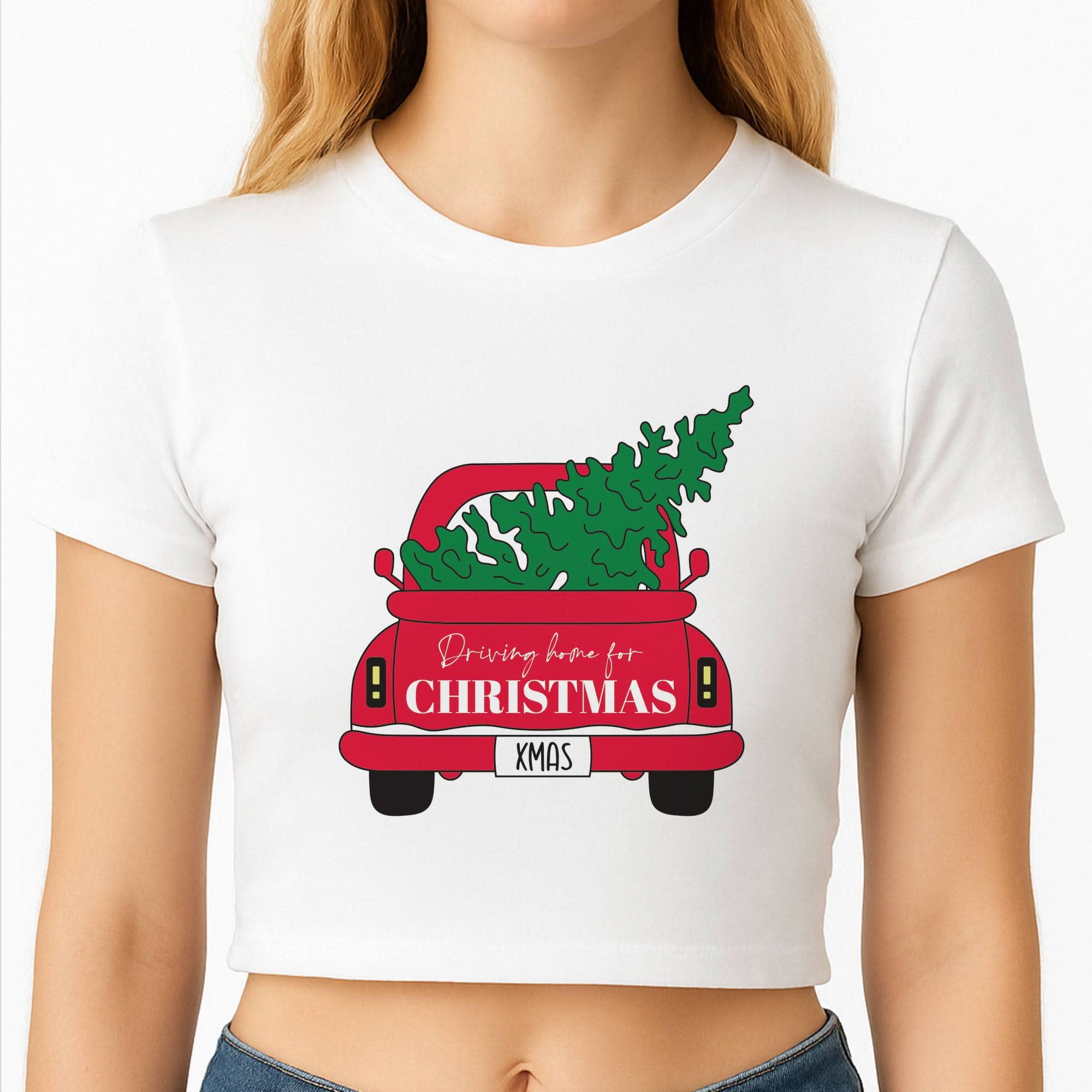 Driving Home For Christmas Truck Crop Top