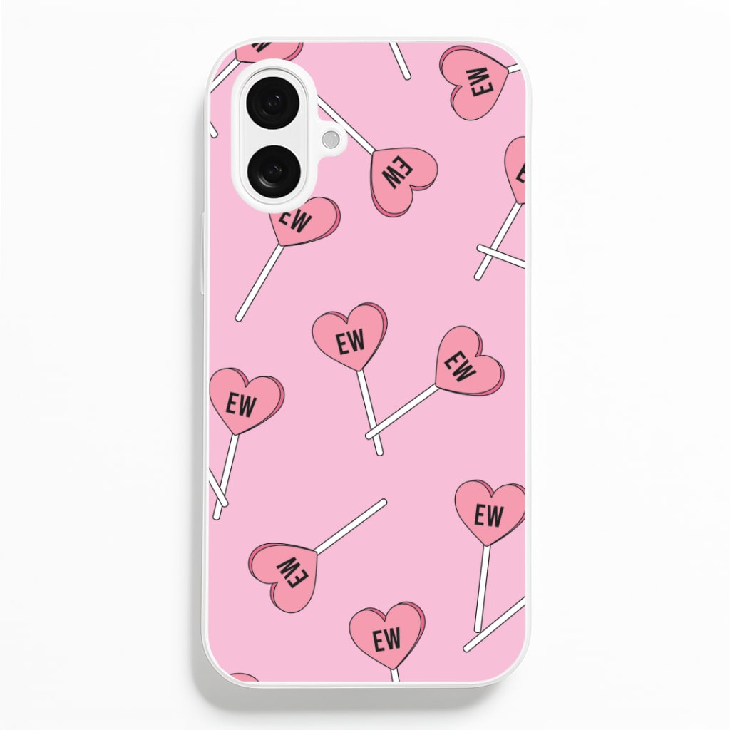 Ew Love Heart Lolipops Pattern iPhone 16 Plus Case