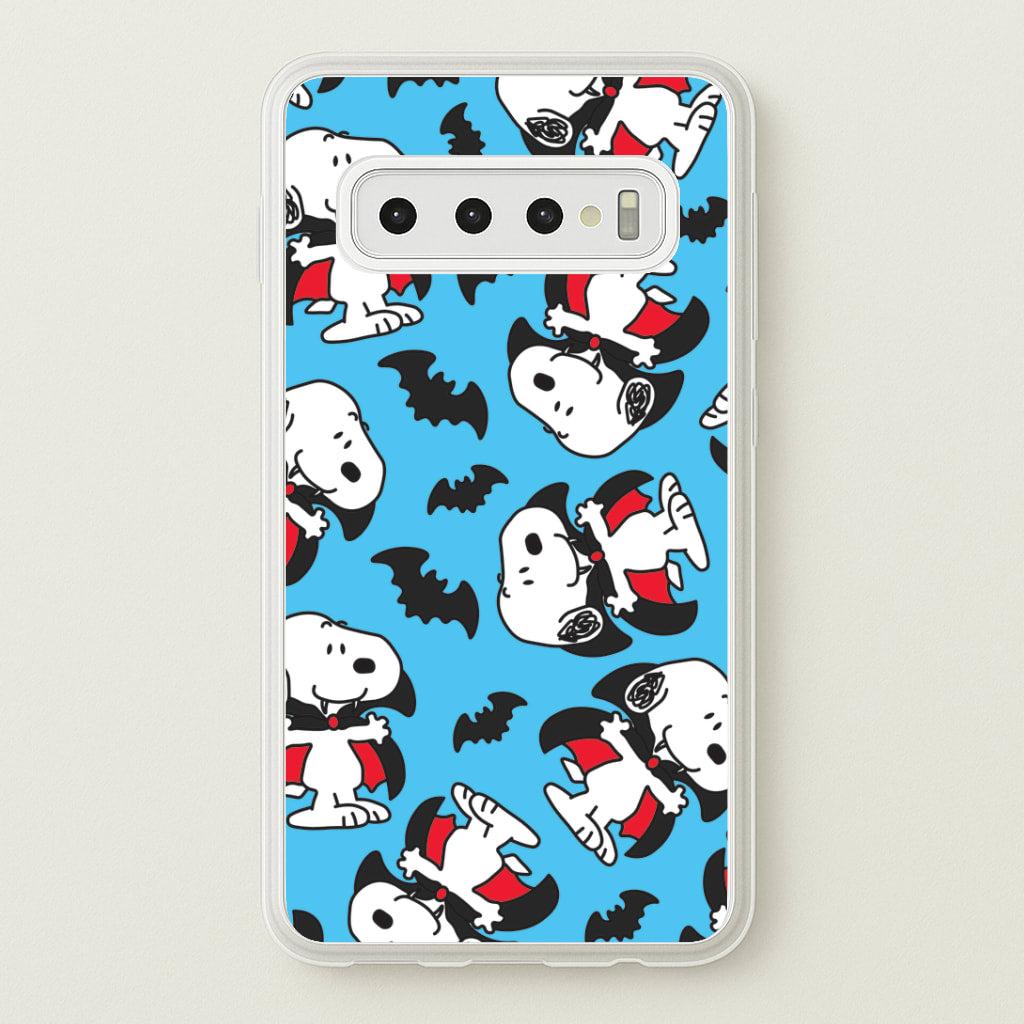 Cartoon Beagle Vampire And Bats Pattern Galaxy S10 Case