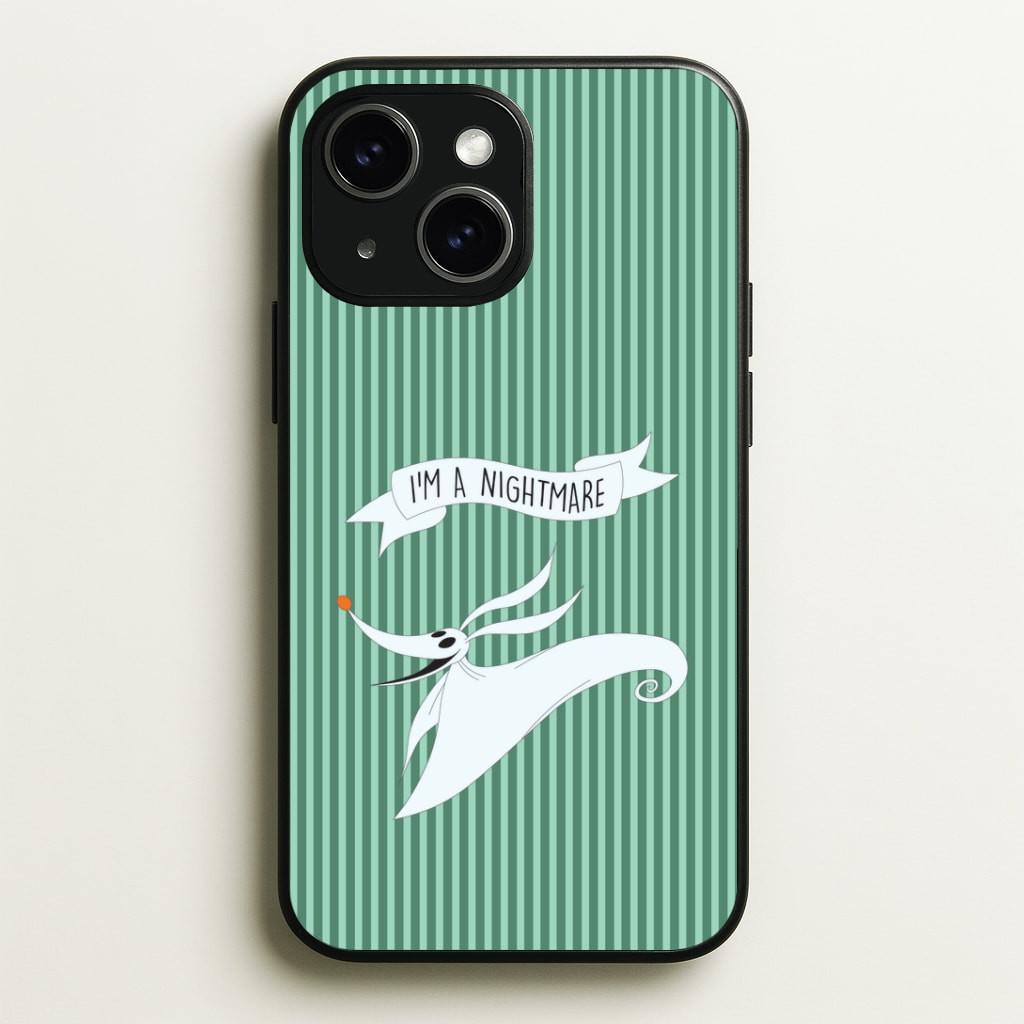 Stripey I'm A Nightmare iPhone 15 Case