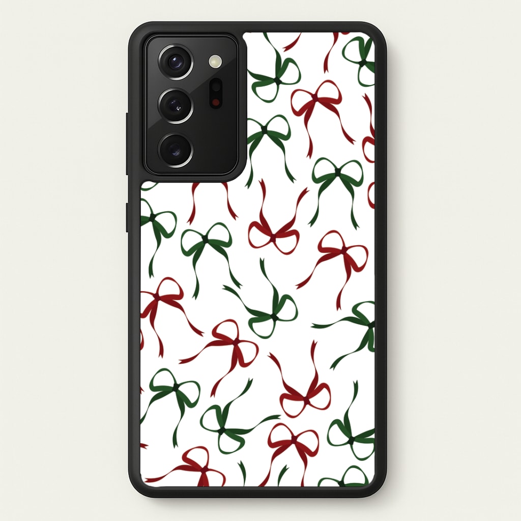 Red And Green Coquette Christmas Bows Pattern Galaxy Note 20 Ultra Case