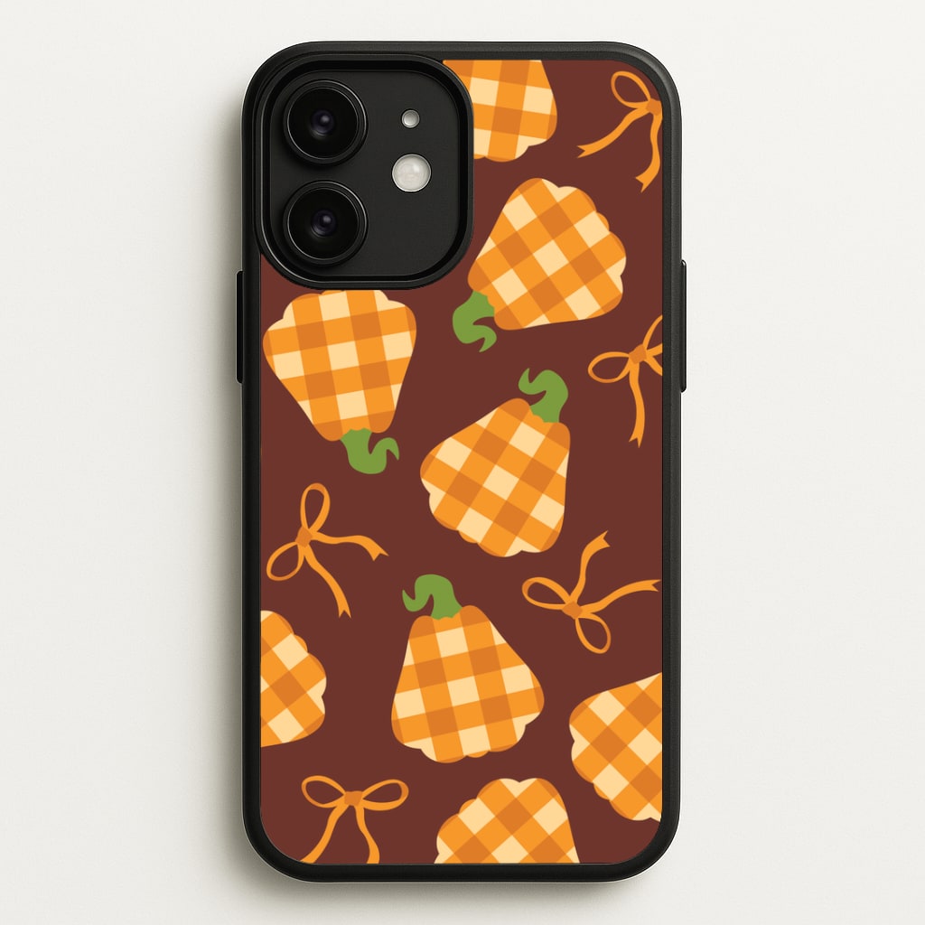 Tartan Pumpkins And Bows Pattern iPhone 11 Case