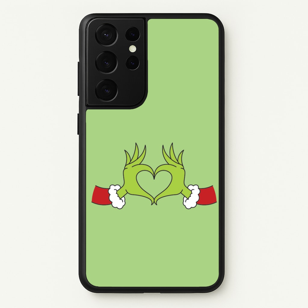 Christmas Green Heart Galaxy S21 Ultra Case
