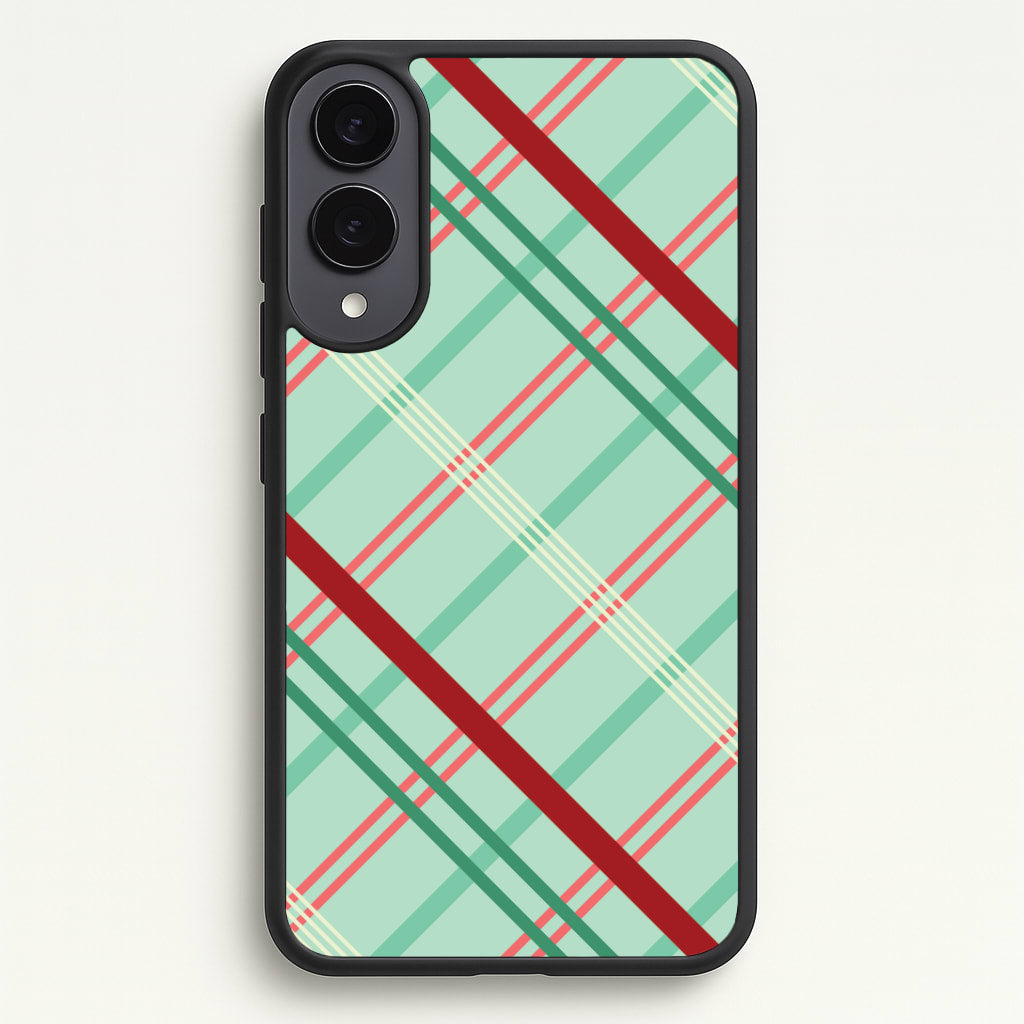 Pastel Tartan Christmas Pattern Galaxy S25 Edge Case