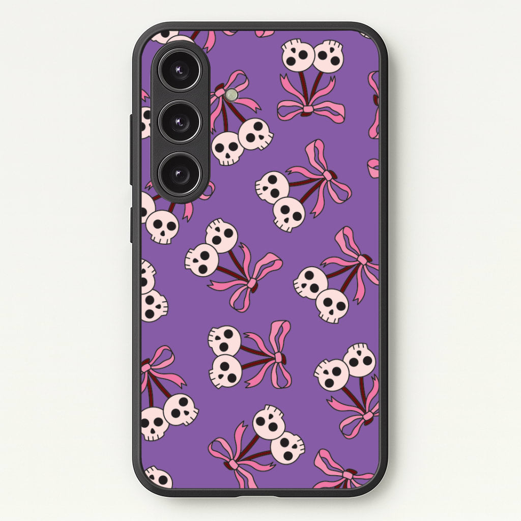 Cherry Skulls Pattern Galaxy S25 Plus Case
