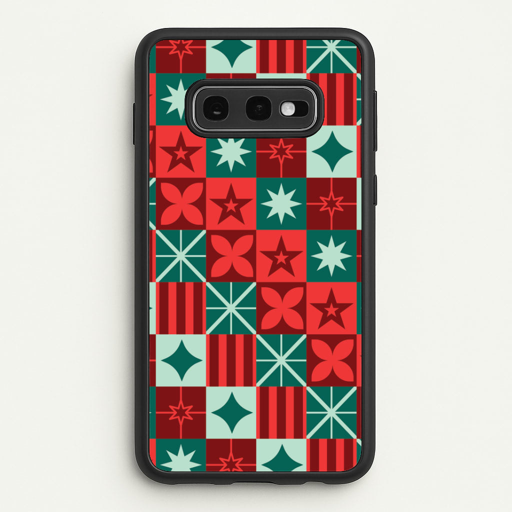 Geometric Square Christmas Pattern Galaxy S10e Case