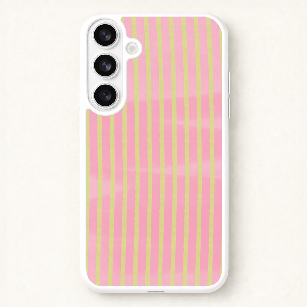 Pink Meadow Stripes Galaxy S26 Plus Case