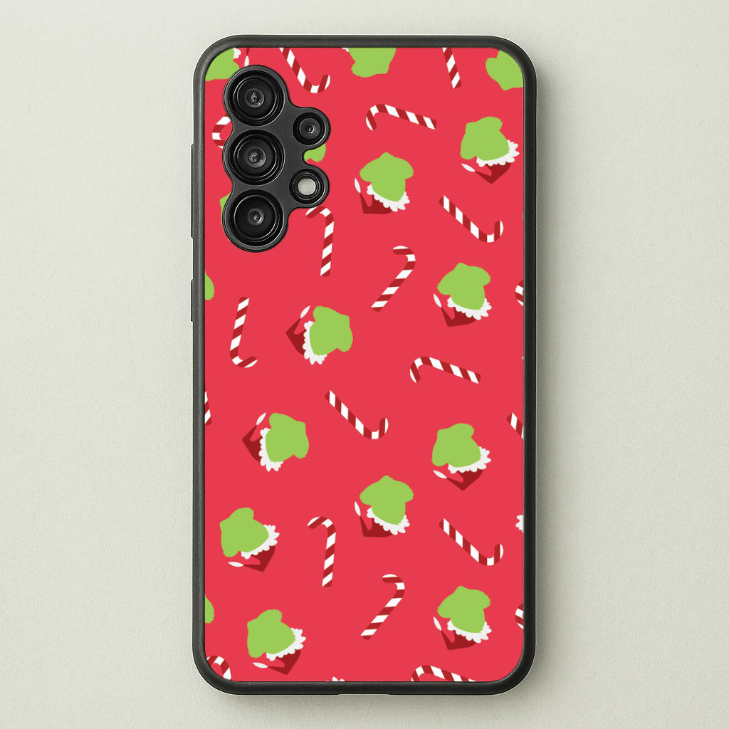 Green Creature And Candy Canes Pattern Galaxy A13 Case