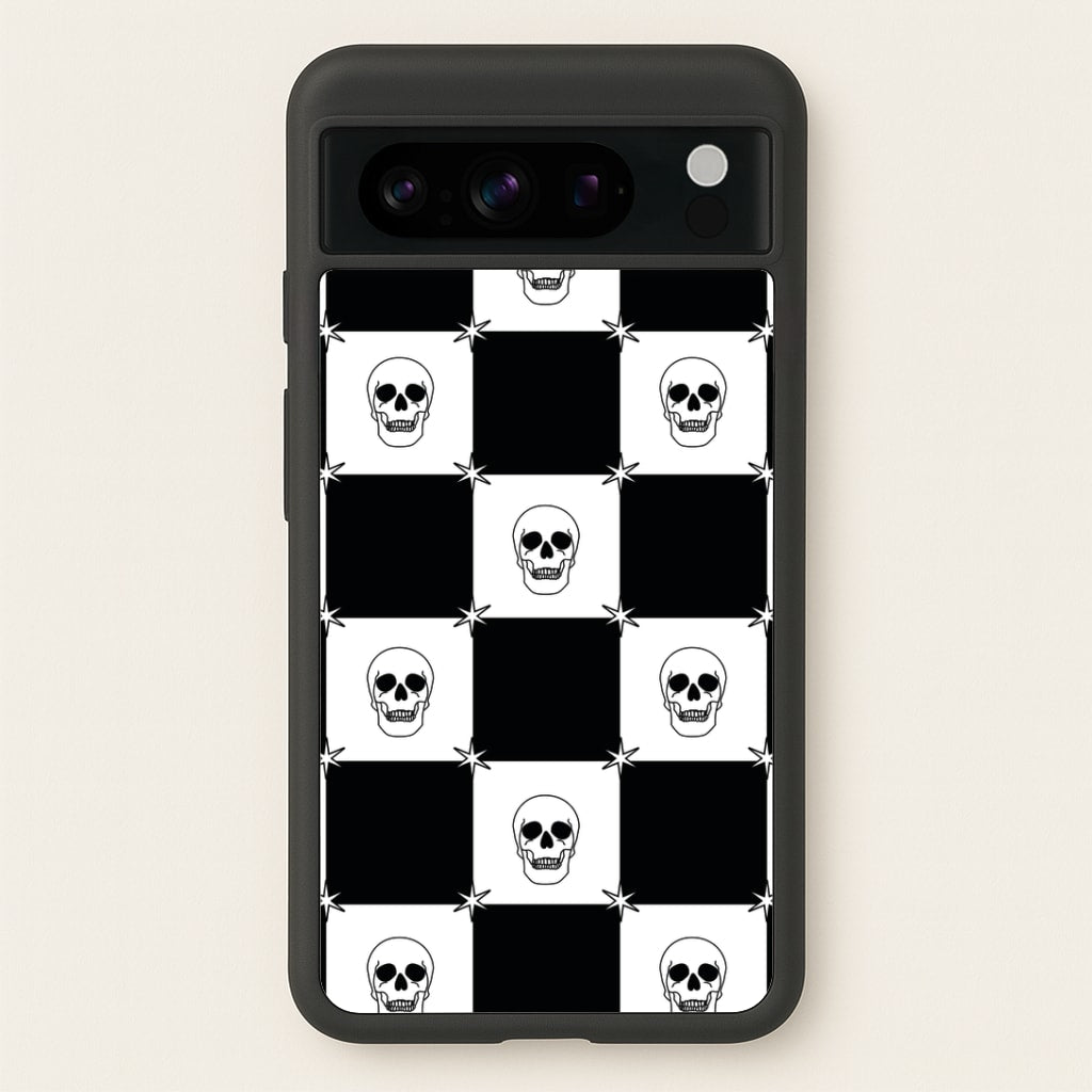 Checkered Skulls Pattern Google Pixel 8 Pro Case