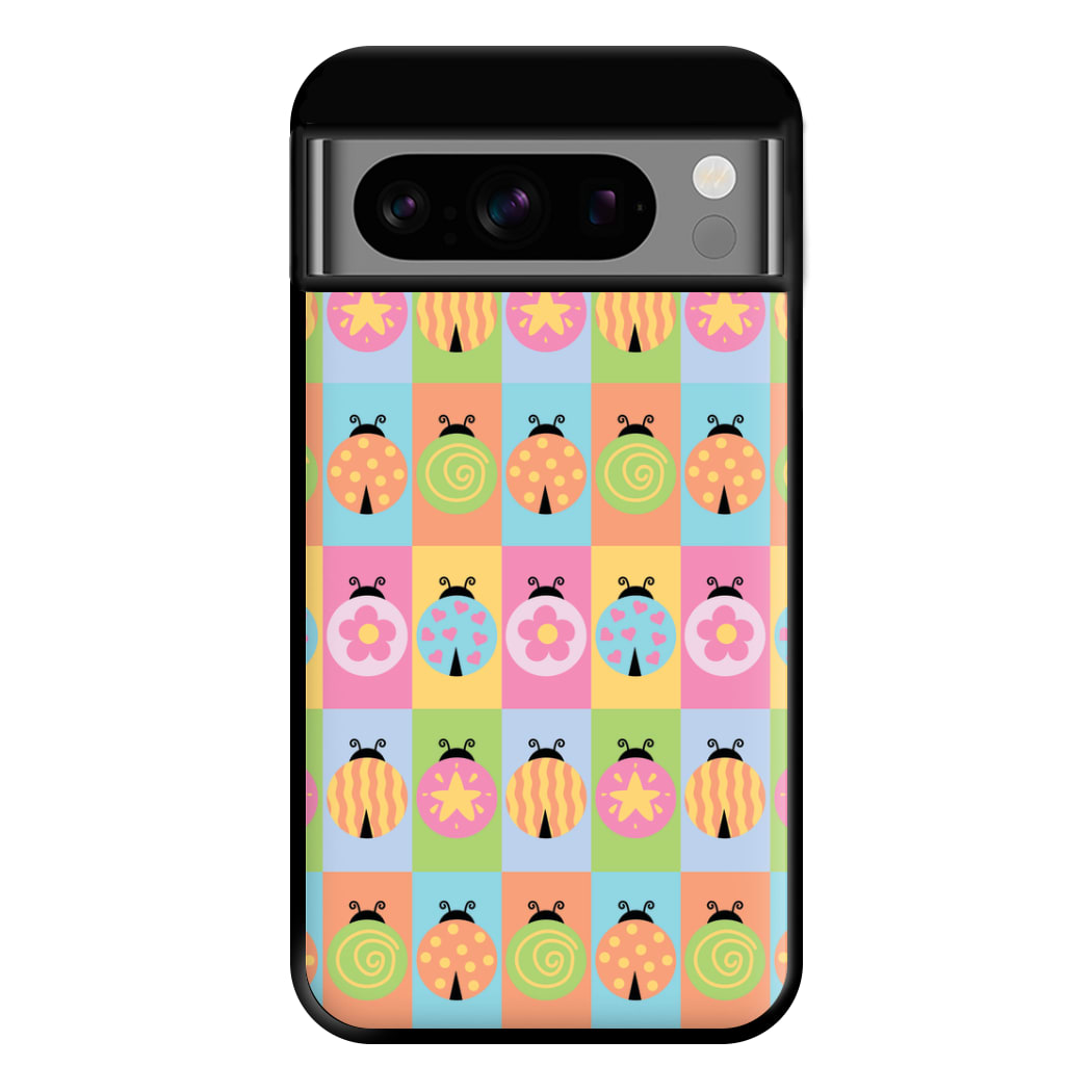Cartoon Ladybugs Colourful Pattern Google Pixel 8 Pro Case