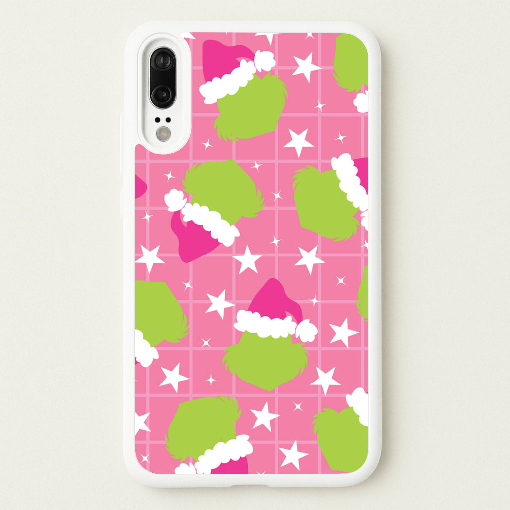 Pink Green Creature Xmas Pattern Huawei P20 Case