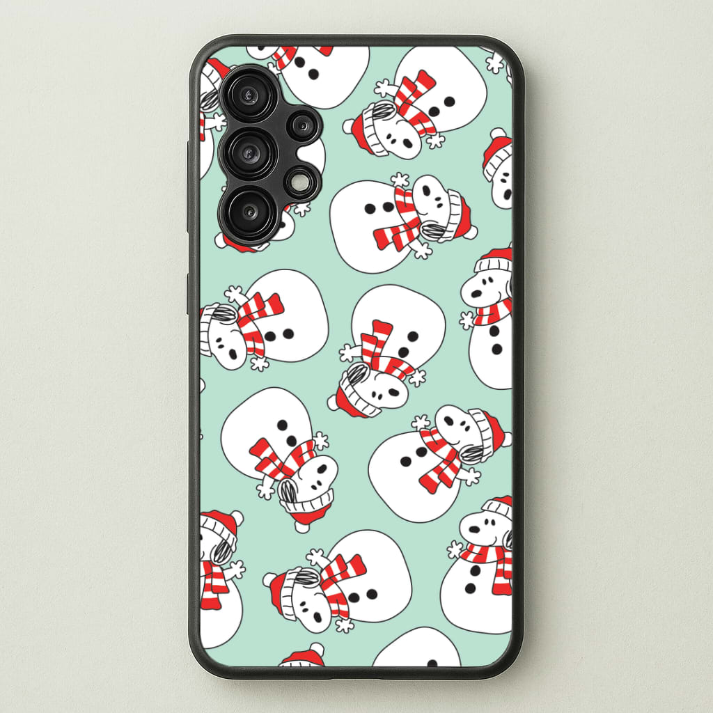Cartoon Beagle Snowman Pattern Galaxy A13 Case