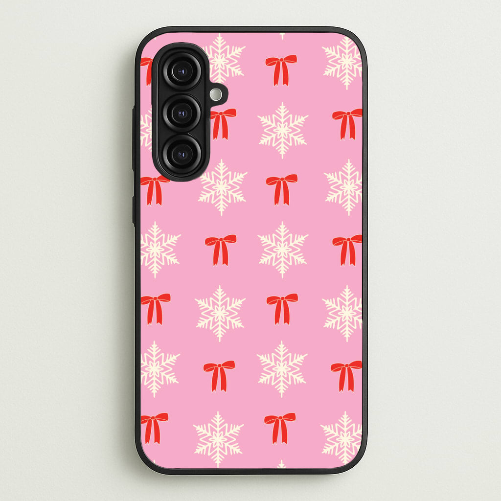 Coquette Bows And Snowflakes Pattern Galaxy A16 Case