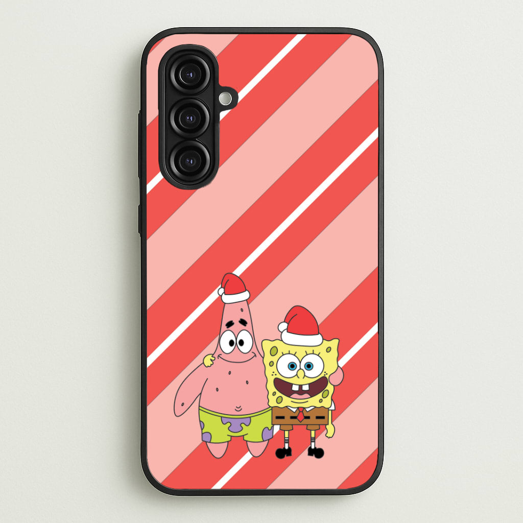 Cartoon Sponge And Starfish Christmas Hats Galaxy A16 Case