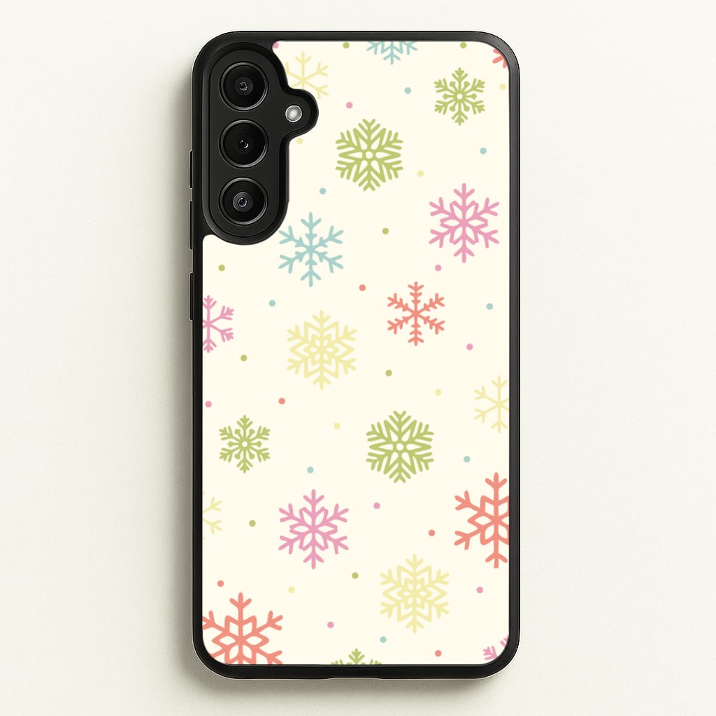 Pastel Snowflakes Pattern Galaxy A36 Case