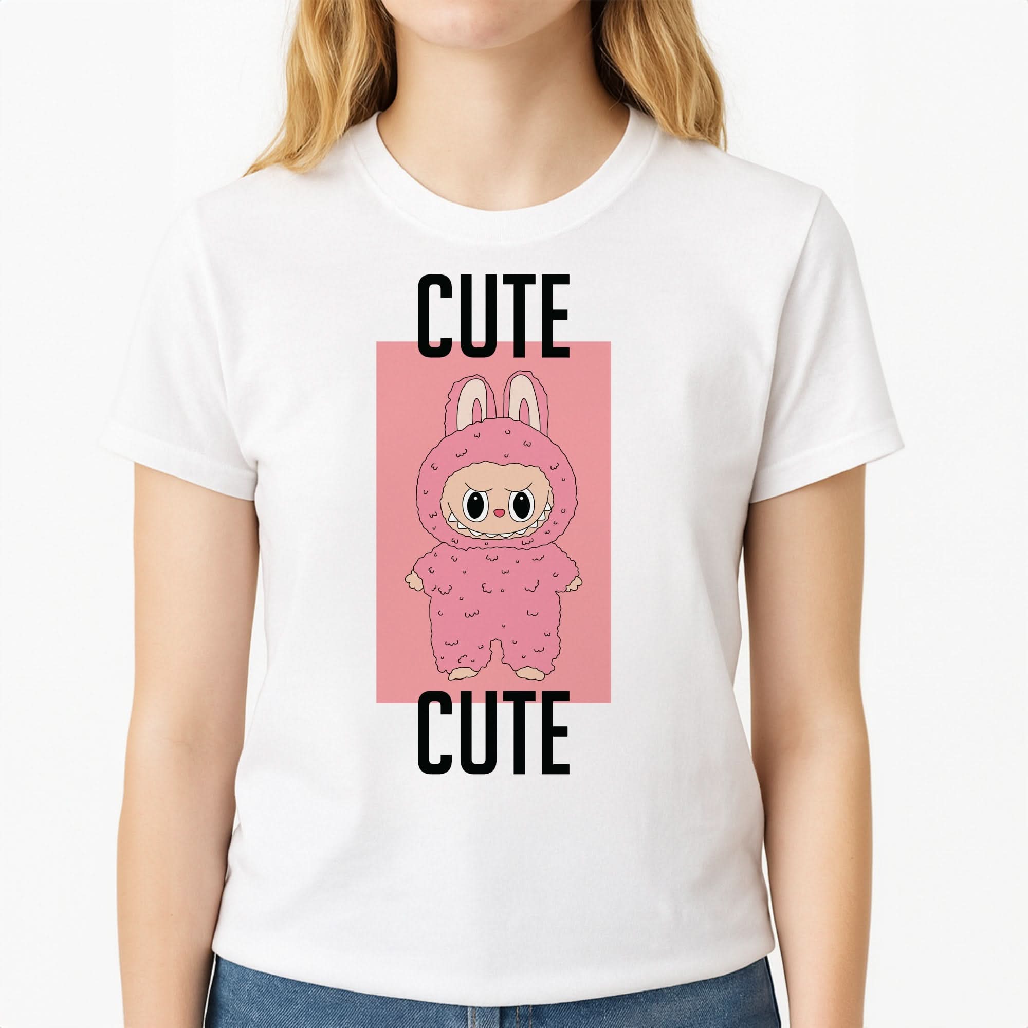 Cute Pink Monster Womens T-Shirt