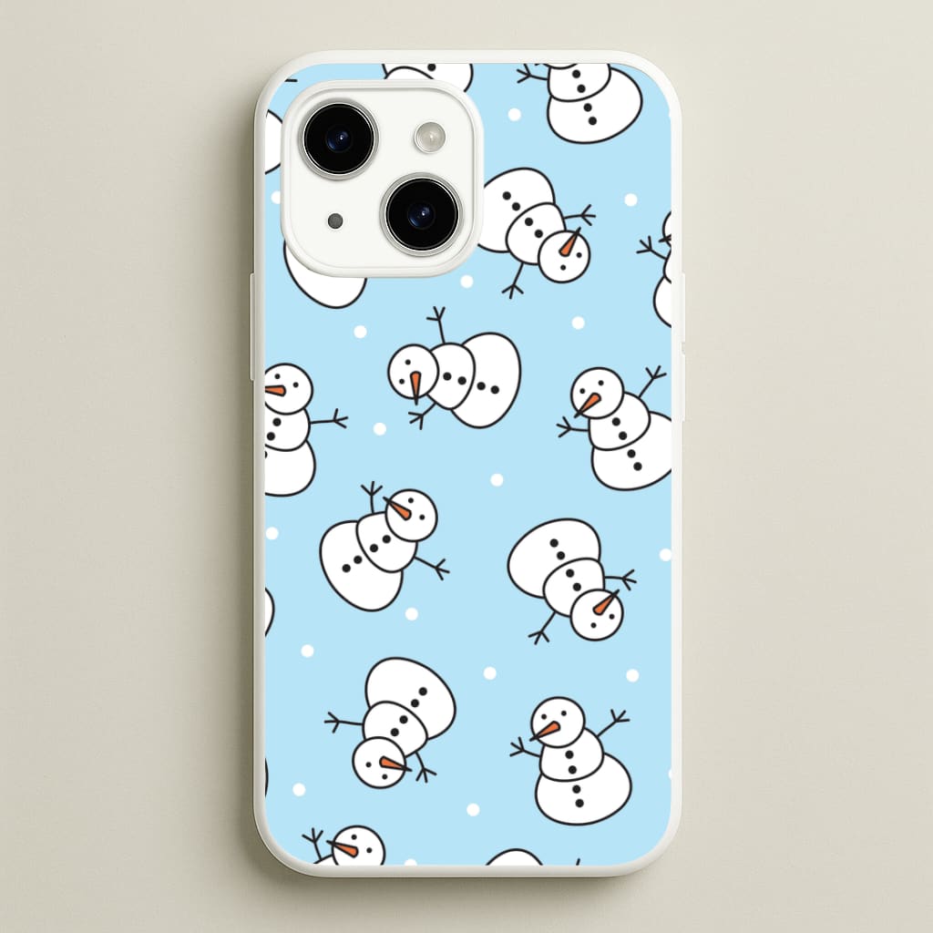 Cartoon Snowmen Pattern iPhone 15 Case