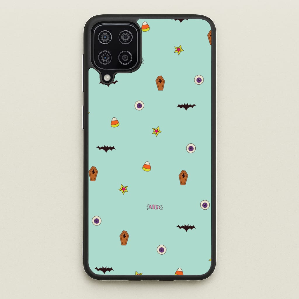 Minature Halloween Cartoons Pattern Galaxy A12 Case
