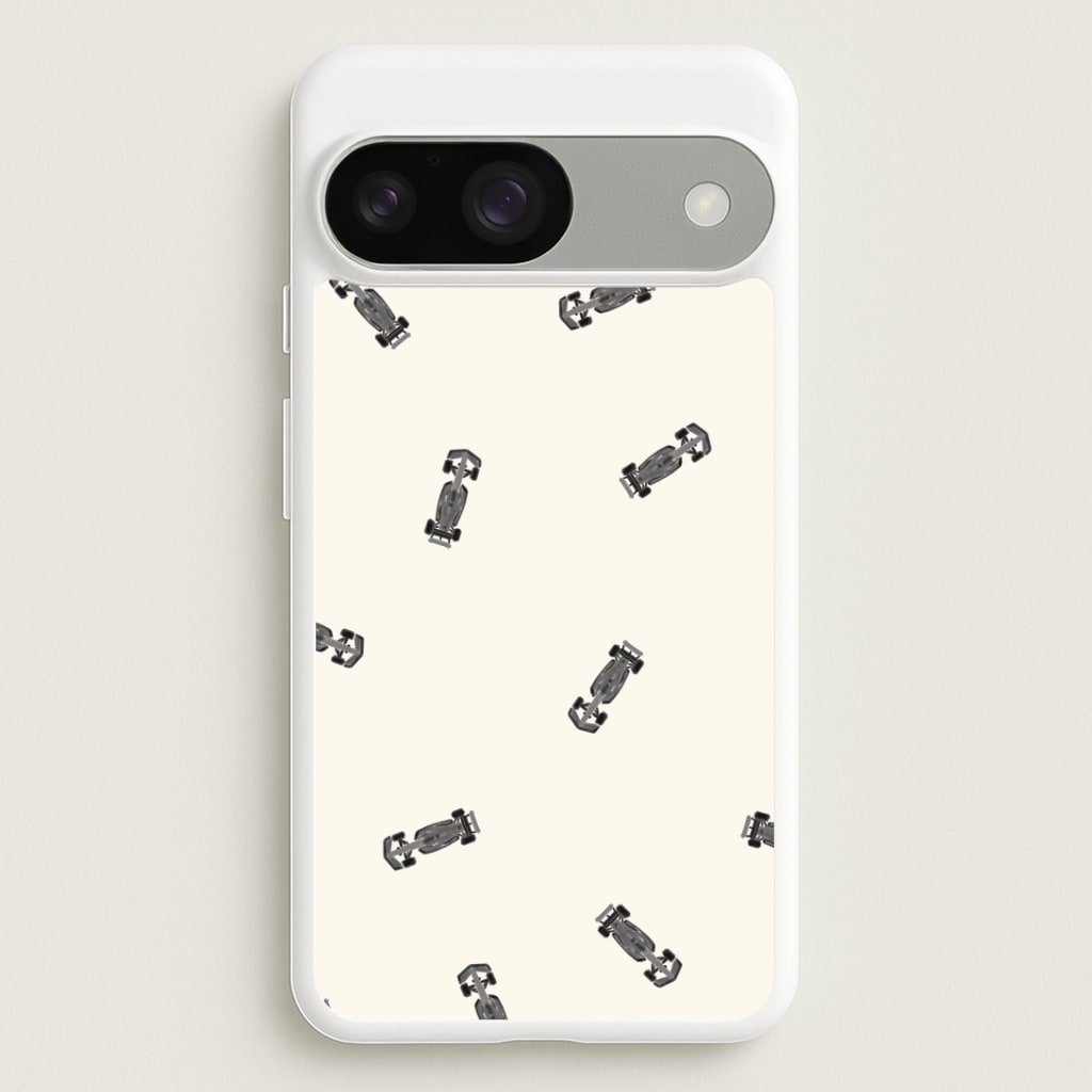 Race Cars Pattern Off White Google Pixel 9 / 9 Pro Case