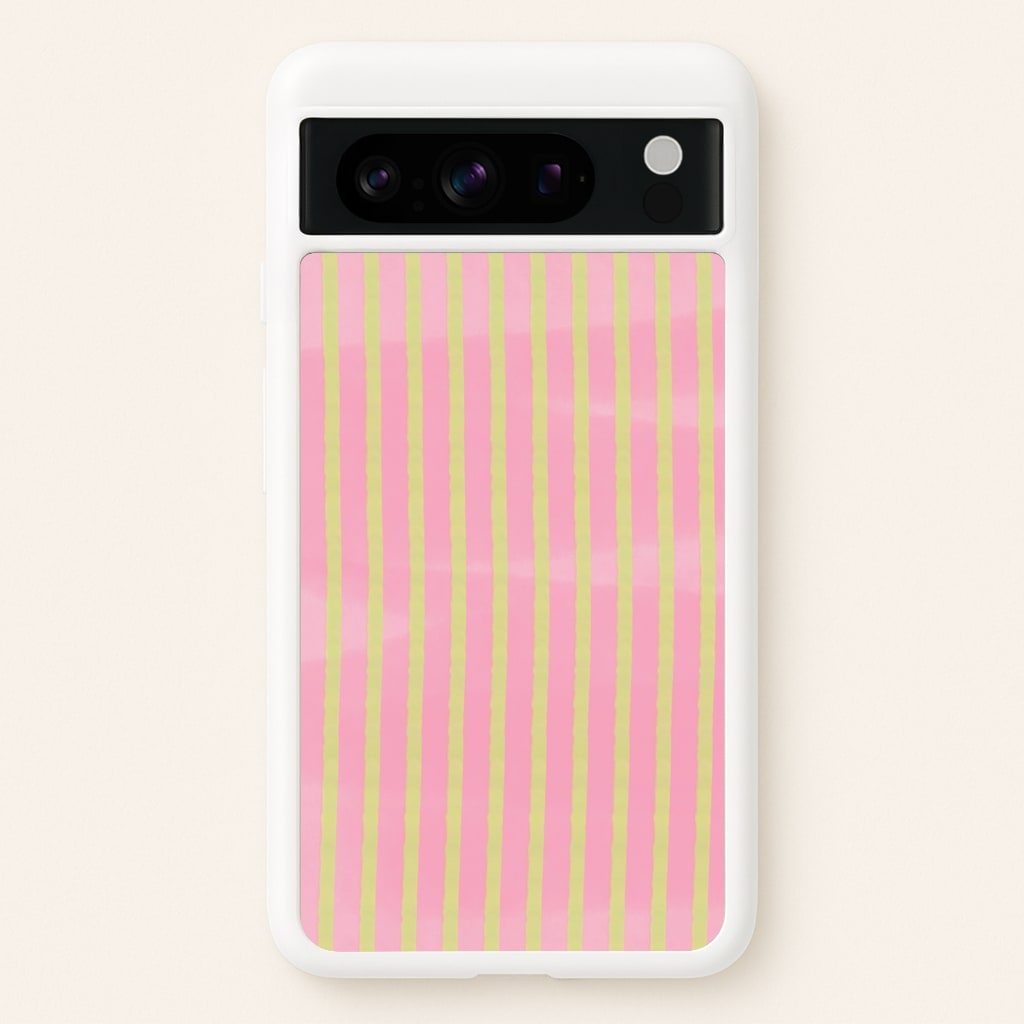 Pink Meadow Stripes Google Pixel 8 Pro Case