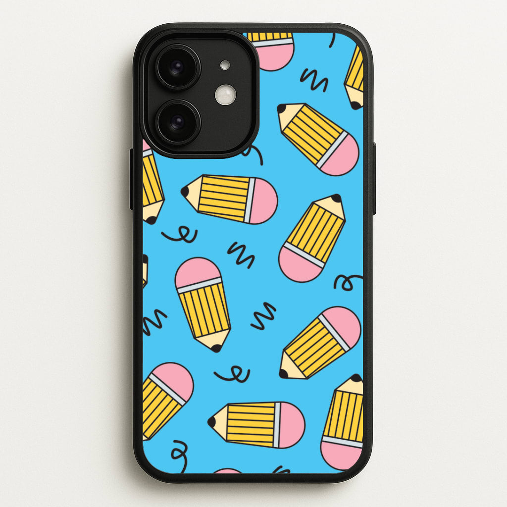 Pencils And Scribbles Pattern iPhone 11 Case