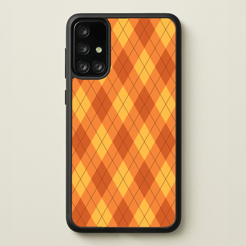 Orange Argyle Pattern Galaxy A71 Case