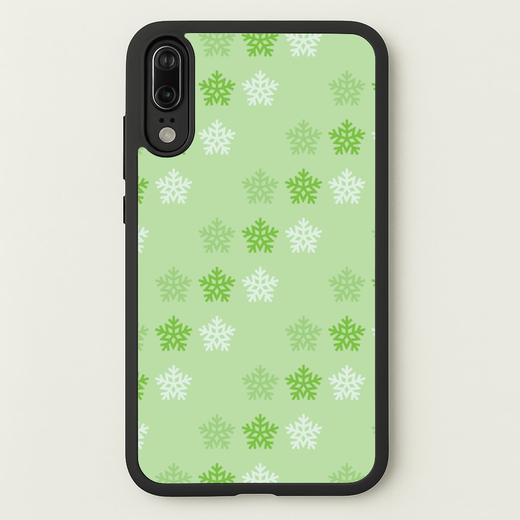 Green Slowflakes Christmas Pattern Huawei P20 Case