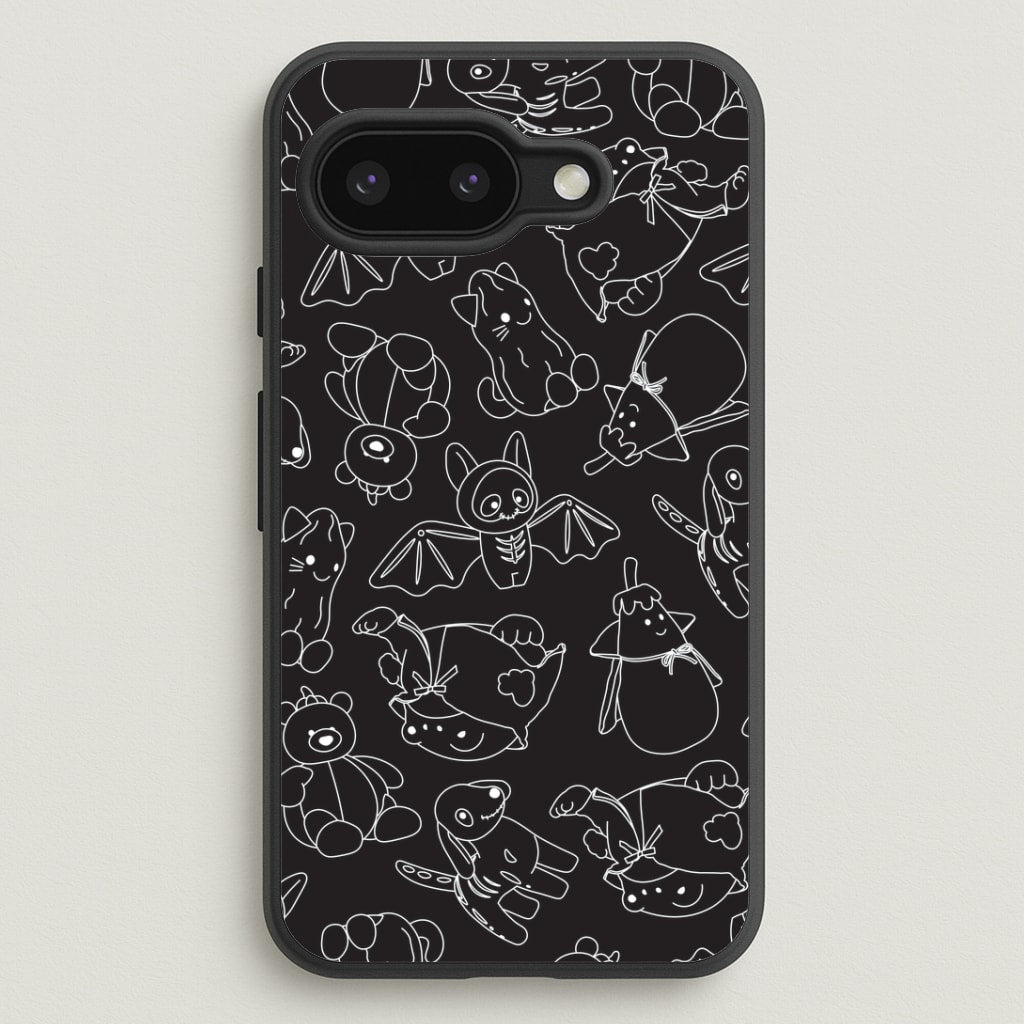 Halloween Plushies Pattern II - Halloween Google Pixel 9a Case