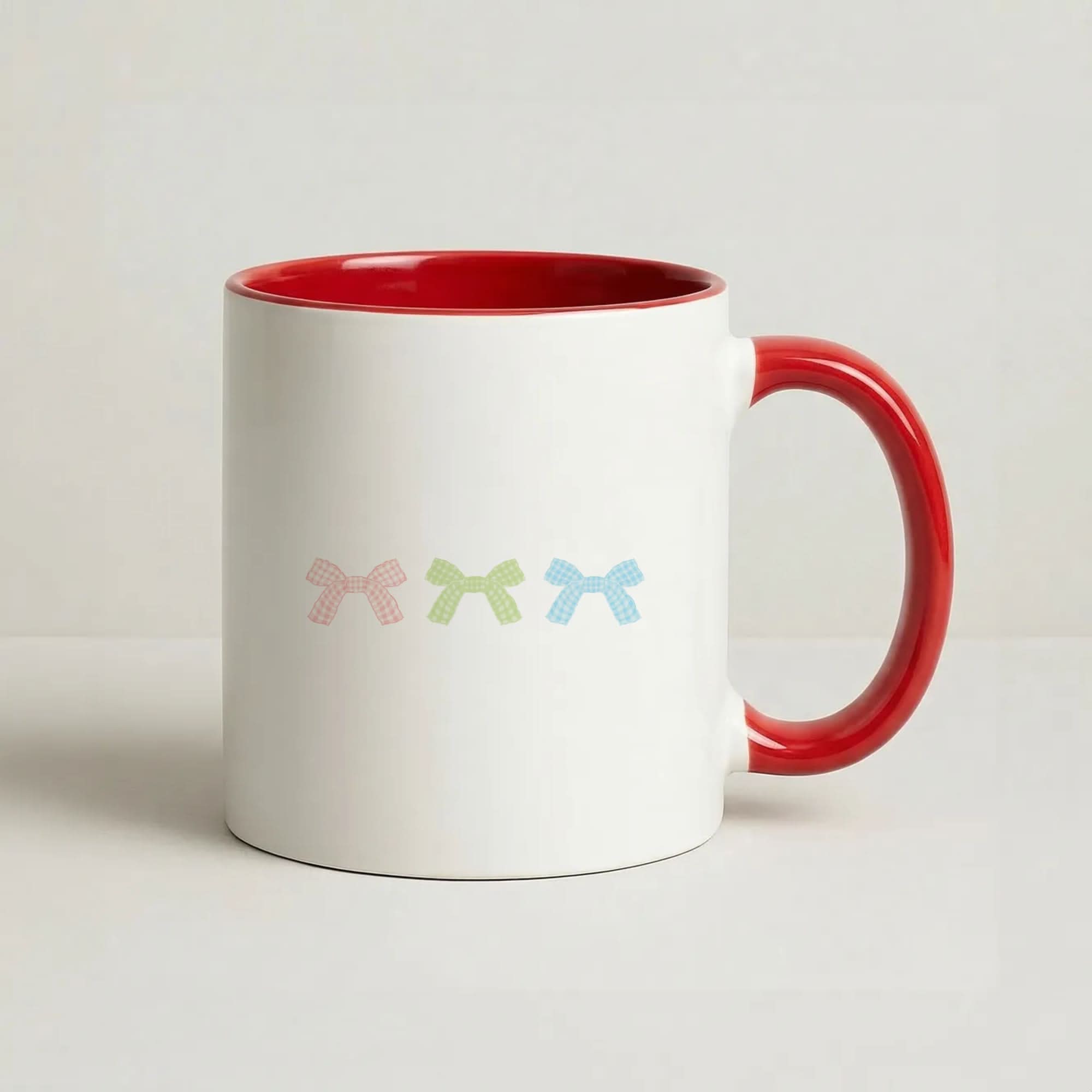 Gingham Ties Red Mug