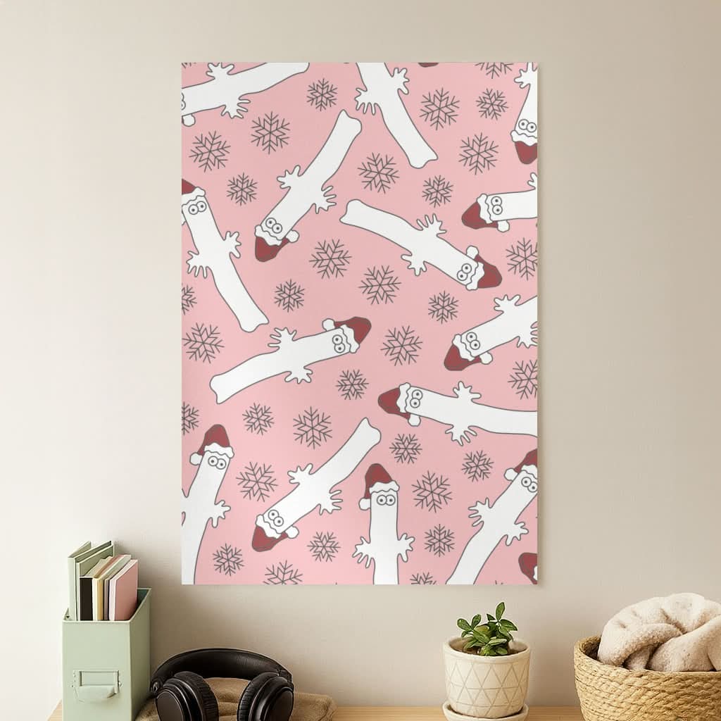 Wiggly Moom Xmas Hat Pattern Poster