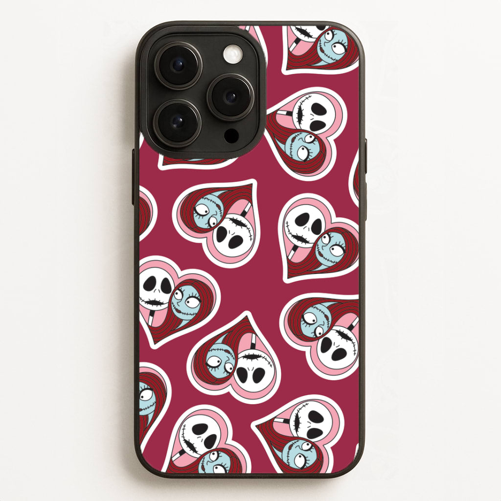 J And S Heart Pattern iPhone 16 Pro Max Case