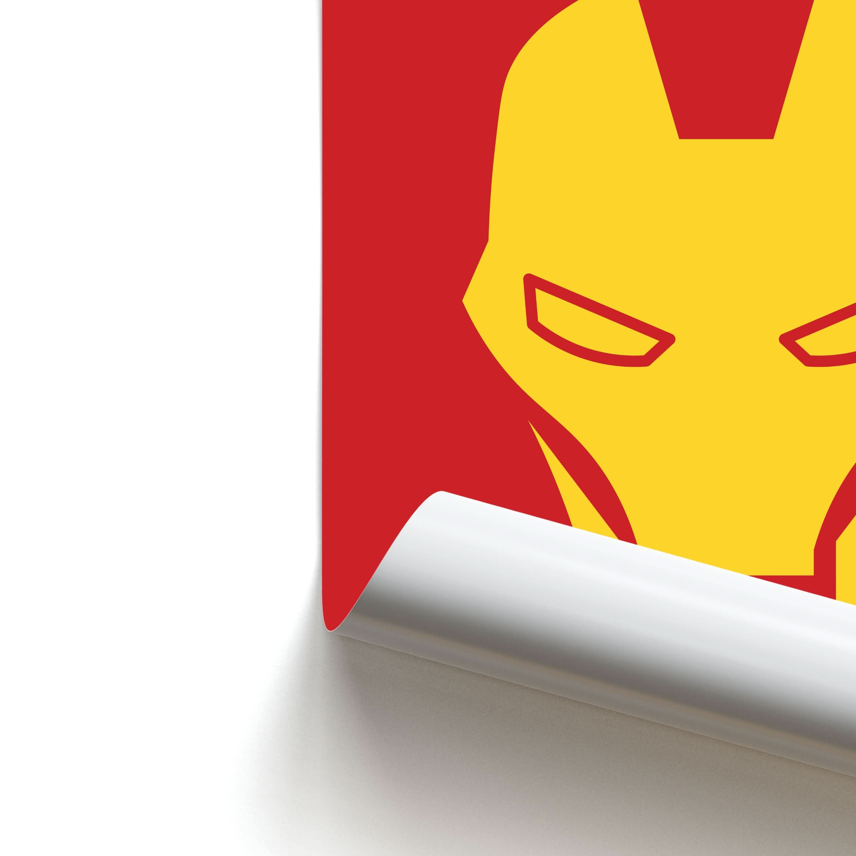 Red Robot Super Hero Face Poster