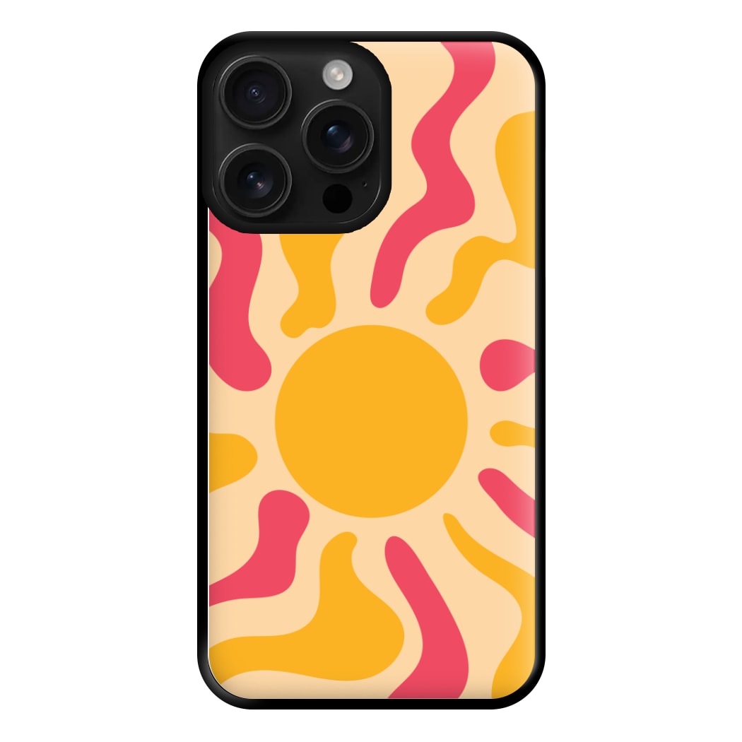 Yellow And Pink Abstract Sun iPhone 16 Pro Case