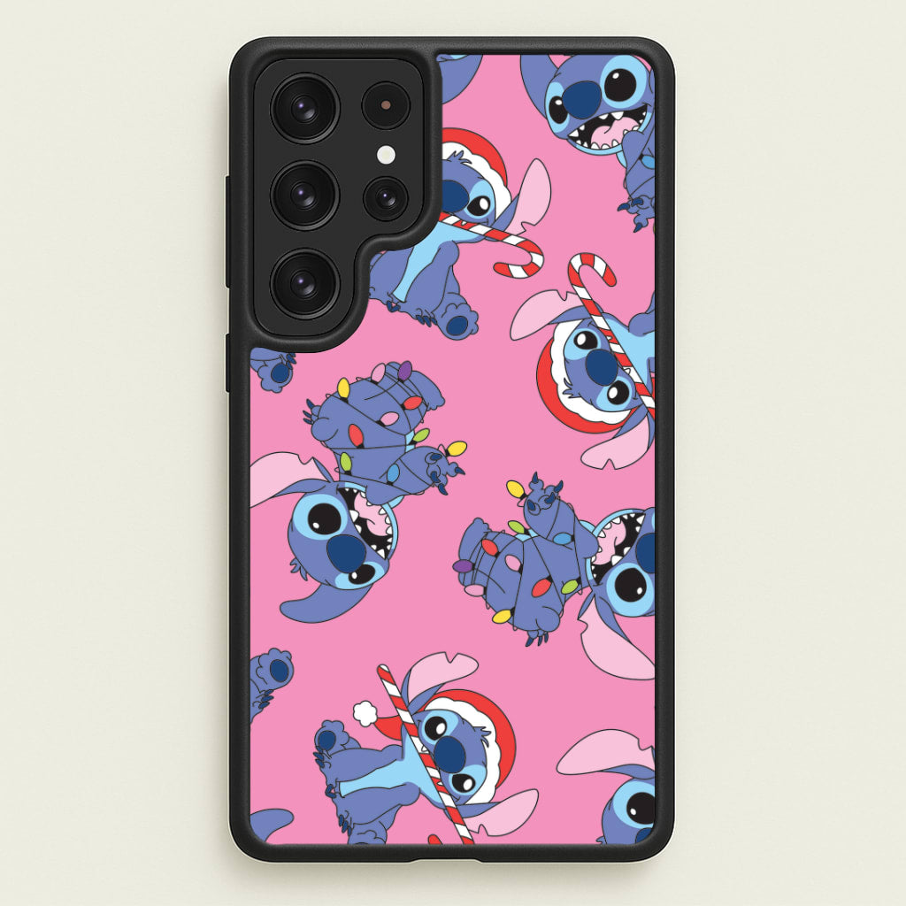 Christmas Cute Blue Alien Pattern Galaxy S23 Ultra Case