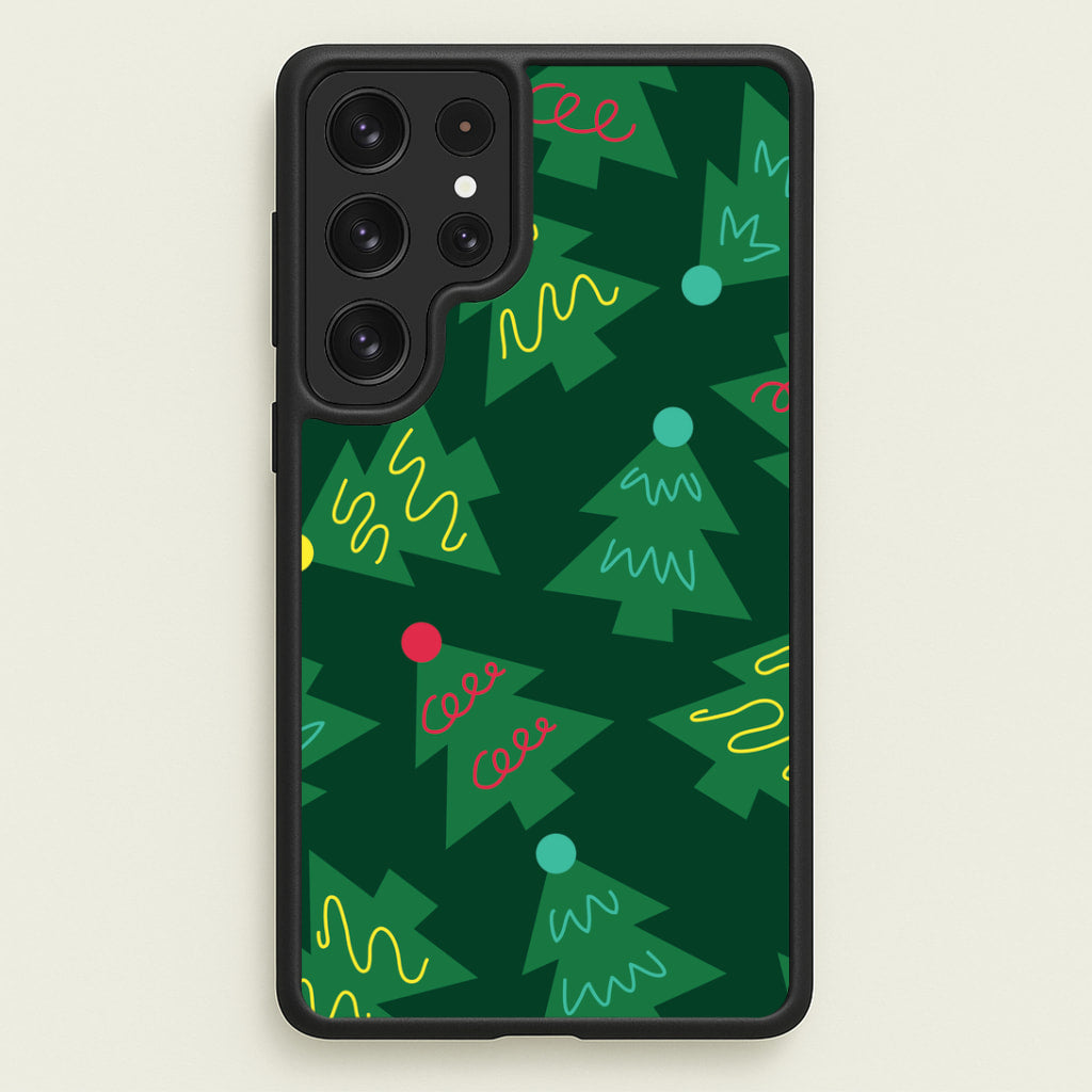 Abstract Christmas Trees Pattern Galaxy S22 Ultra Case