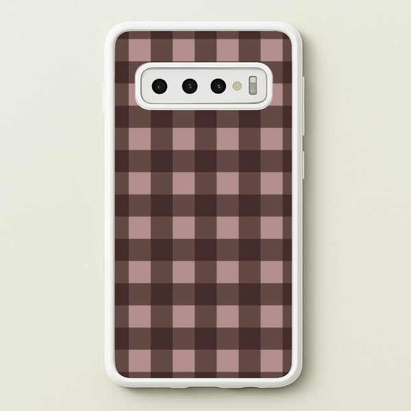 Chocolate Gingham Galaxy S10 Plus Case