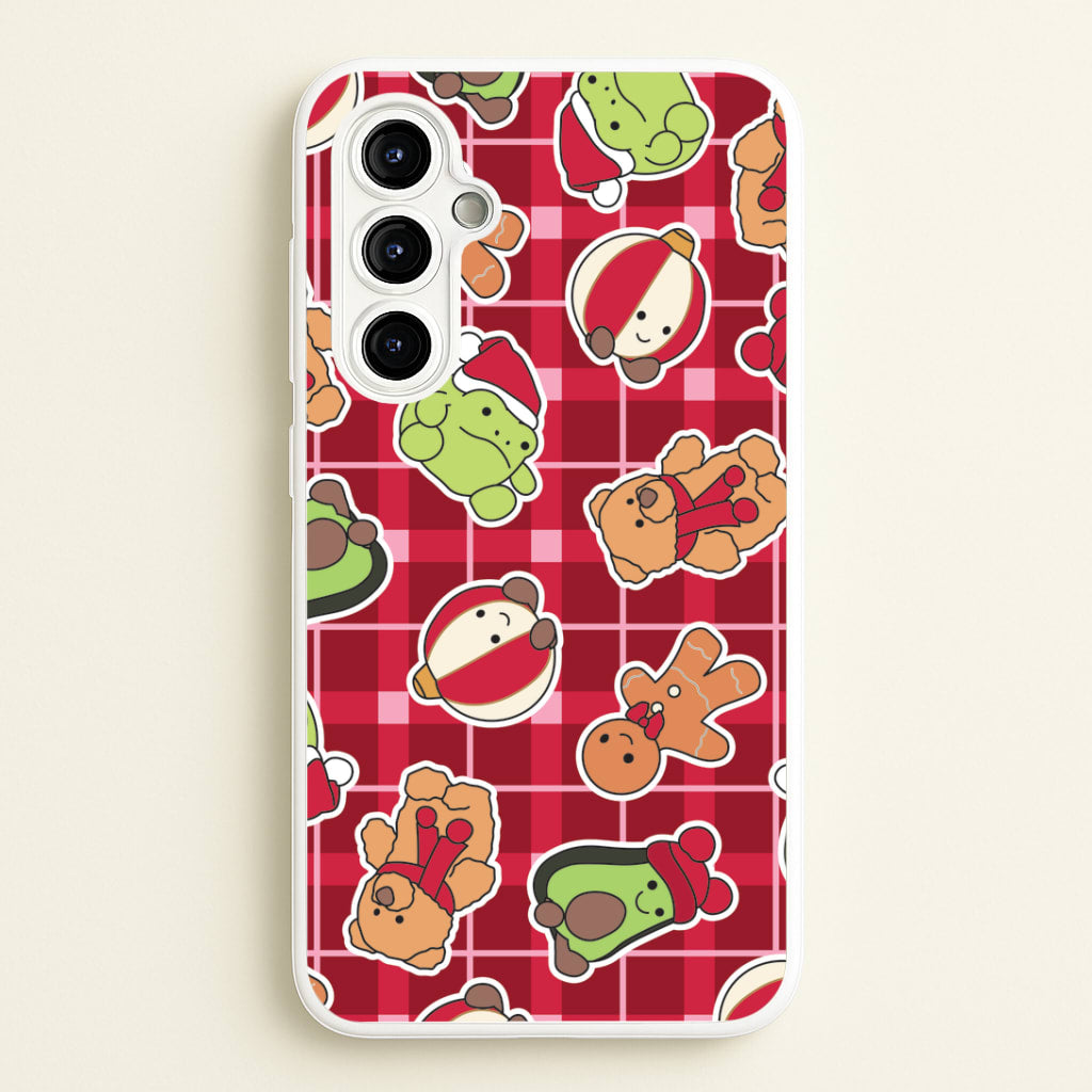 Christmas Plushies Tartan Pattern Galaxy A54 Case